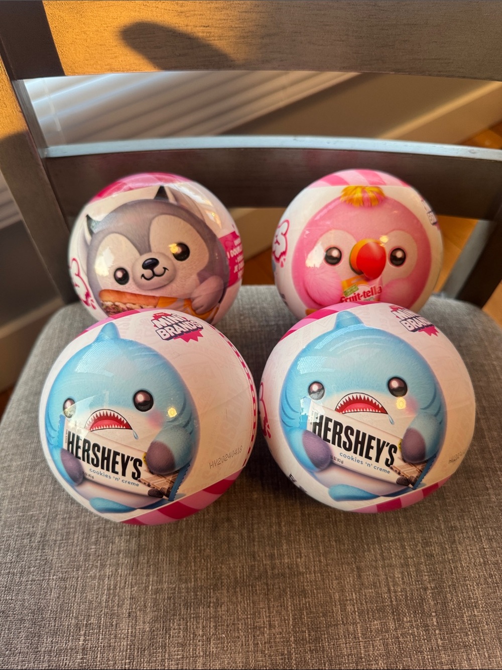 Set of 4 Mini Brands Snackles Plush Mystery Balls